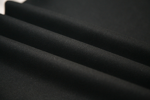 Black premium wool-blend suiting fabric